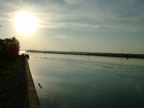 St. Mary's River - The head of the power canal from the St. Mary's River in Sault Sainte Marie, Michigan.