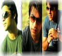 jal - showing here members of the band 'jal' in their early days when atif (not in pic)was with them  the pic shows Goher mumtaz : lead guitarist,composer, lyricist,vocalist  Farhan saeed : lead vocalist  shazi(Amir) : Bass