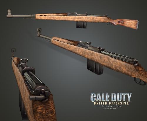 The Gewehr 43 - This picture is a high-polygon rendering of the Gewehr 43 rifle as seen in the Call of Duty: United Offensive expansion pack.