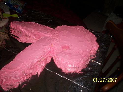 Playboy bunny cake - picture of a playboy bunny cake that i made for a neighbours kid 14th b-day