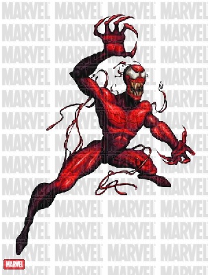 Carnage - Carnage is a symbiotic creature from Marvel comics, a consistent foe of Spider-Man, and a very dangerous individual.