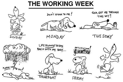 stress - the working week begins from monday to sunday