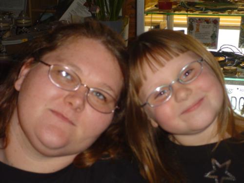 My oldest daughter and granddaughter. - Therse two got glasses about the same time. My granddaughter is 6 years old in this photo.