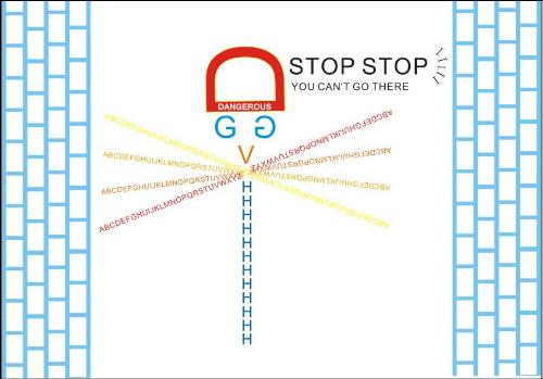 Stop Stop Stop!!! - Can you find that this graph is constructed by letters. I try to made it interesting.
