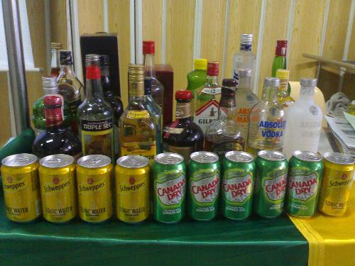 Alcoholic Beverages - I was in Bar Management Class last term and I took this photo because I love hard drinks compared to beers. Jose Cuervo is the best! :)