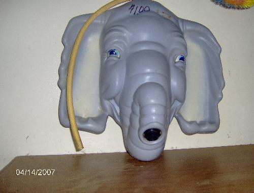 my shower elephant -  One of my elephants that hooks up to the shower. Cute, isn't it?