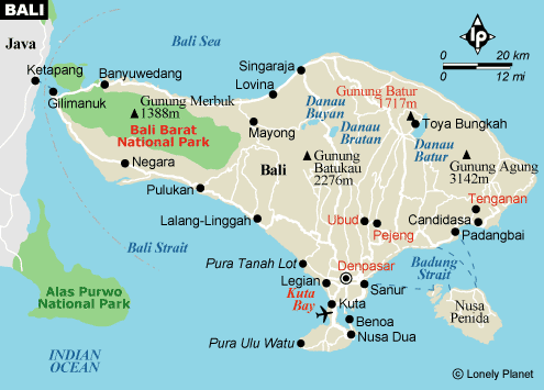 bali - the map of bali. Small but surely fun place to go with