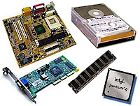 computer parts - Motherboard, Processor, Memory, Peripherals