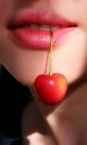 Cherry Lips - Lips holding a cherry