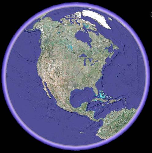 The United States of America - A picture for which was taken from Google Earth of the United States of America