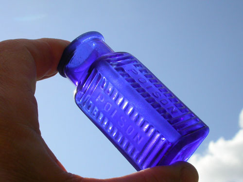 A cobalt blue poision. - Poision is very dangerous if taken in small age as adult can digest some of it but kids cannot.