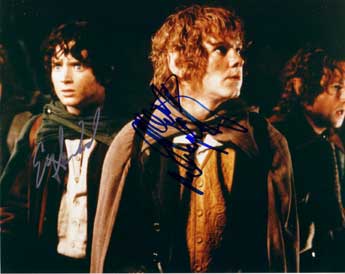 frodo baggins and sam - both of them shown to be standing together 