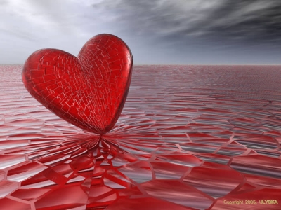 Love - HEart Floating In REd ...............