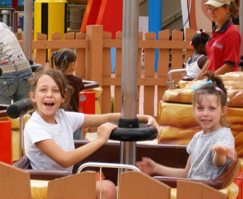 The girls! - This is a photo from Geauga Lake in Ohio. The girls had a blast and they keep asking me to go again. I know they love it or they would ask to go again and again.