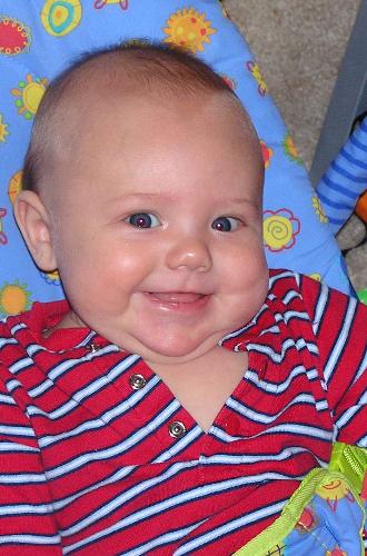My son - three months old. - A really great smile!