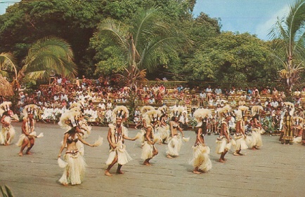 Professional Tahitian Dancers - From a postcard.