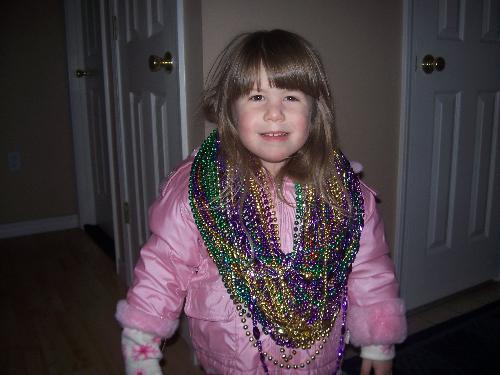 Kids after Mardi Gras parade - the kids love to be taken to parades