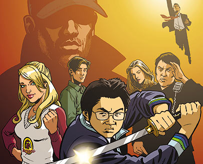 characters of the NBC TV series 'Heroes' - Yup they're the main characters in comic book style drawing.