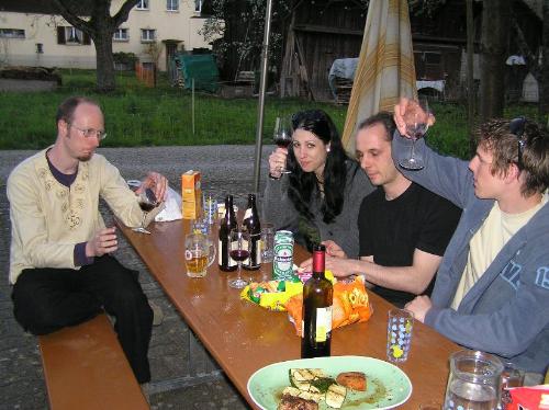 Shadowspell - Marcel, Me, Chris and Andi at Tony's BBQ