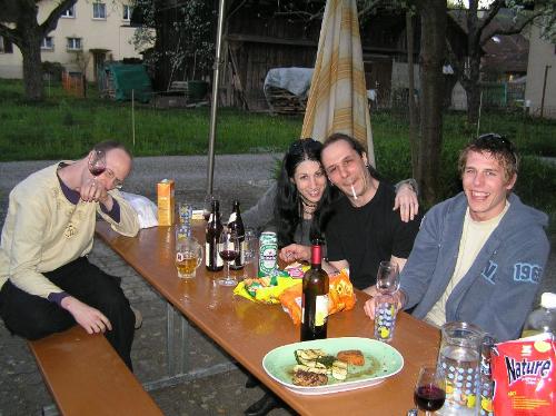 Marcel,Me,Chris and Andy again - After band practice at Tony's BBQ