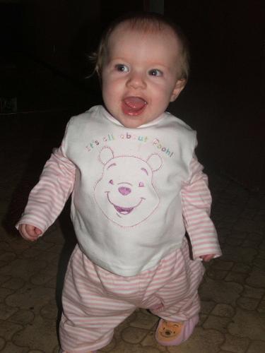 Happy in PJs! - This is my little one in her Easter PJs - she's still not overly big but it's all good - i like her being little!