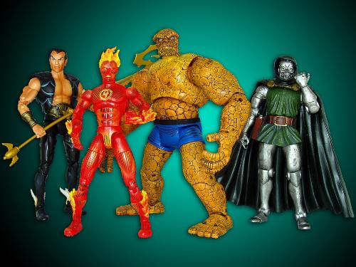 Marvel Legends Series 2 - From Left to Right  Namor, The Human Torch, The Thing, Dr. Doom