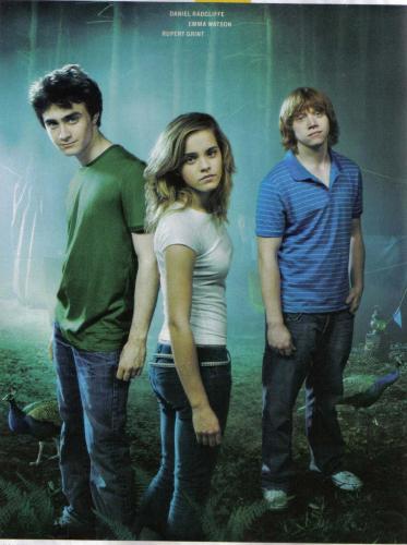 Daniel Radcliff, Emma watson and Rupert Grint - The main cast members of the harry potter films