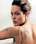 Angelina tattoo - a prayer consisting of Buddhist Sanskrit symbols for his son Maddox.