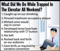 SOS!!! what do you do when trapped in an elevator? - person trapped in an elevator. 