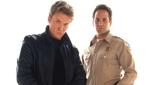 Johnny and Sheriff - Image of Johnny and the Sheriff from the tv show the Dead Zone starring Anthony Michael Hall and Chris Bruno