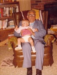Grandpa And Karen - This is my 'boyfriend' Grandpa with his great-granddaughter, Karen, taken in late 1982 or early 1983.