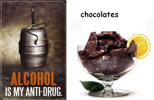 chocolates vs. alcohol - as issue of what you&#039;d prefer - chocolates or alcohol