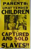 Unattended Children - Newspaper front page of unattended children sold a slaves