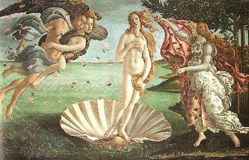 Boticelli's Venus - The birth of Venus c. 1485 painted by Boticelli.