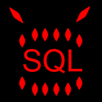 Monster SQL - Monster SQL in black and red with teeth