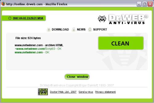 Dr.Virus - Dr.web/virus says that the site is clean.