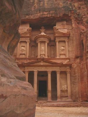 Petra - After the long Siq, you will find at the end the beautiful facade of Petra's 'The Treasury'