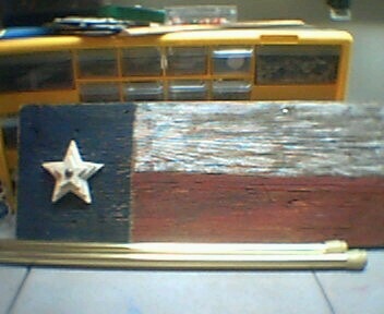 Texas flag on barnboard - rustic, not stenciled
