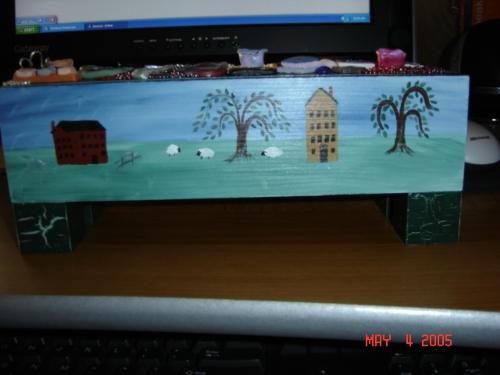 Painted treasure box - Painted primitive treasure box