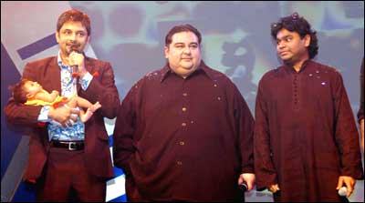 A.R. Rahman and Adnan Sami. - Adnan Sami and A.R.Rahman at the Channel[V]'s Samsung super singer talent hunt.