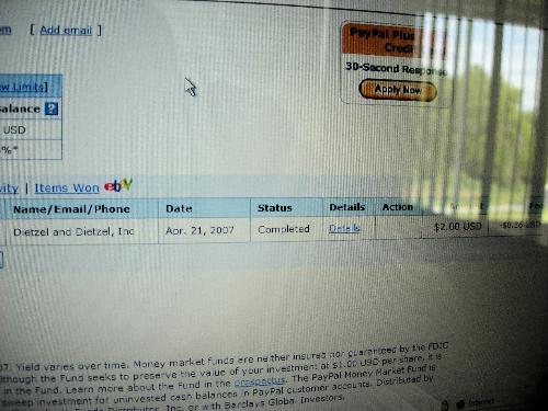 CashLagoon Payment - Here is a picture of my first paypal payment from CashLagoon.