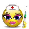A smiley nurse holding a syringe. - This is a GIF animation of a smiley nurse holding a syringe with a green fluid in it. I wonder who's gonna receive that shot. I got this GIF from www.minutecity.com