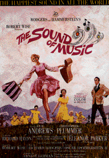 The Sound of Music - In the town of Salzburg in Austria, Maria, a woman studying for the Roman Catholic sisterhood in a convent, is sent out to be a governess to the seven children of Captain George Ritter von Trapp, a widower and a decorated World War I captain in the Austro-Hungarian Navy. Von Trapp is also an Austrian patriot at a time when it is safer to be friendly to the ascendant Nazi regime. The children, initially hostile and mischievous, soon come to like Maria. She finds herself falling in love with the stern Captain, who is engaged to be married to Baroness Elsa Schrader. He too finds himself warming to the young governess. After winning the children's hearts by teaching the family the jou of song, and after some soul searching by Maria and misunderstanding fostered by the Baroness, Maria leaves the convent and marries the Captain. Maria and the Captain arrange for the family to escape. after a family concert, through the convent and over the mountains to Switzerland so that the Captain does not have to serve in the Kriegsmarine of the Third Reich.