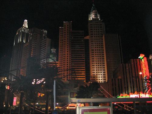 Lights of the Vegas Strip at Night - The Vegas Strip is a beakon in the night that can be seen for miles.