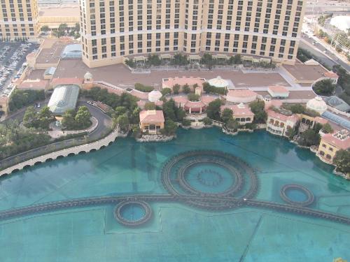 The Bellagio Fountain  - This is the Bellagio Fountain taken from the top of the Eiffle Tower in Las Vegas. It's amazing to be that high and able to view the city. This photo was taken December 2006.