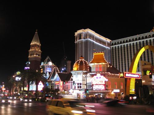 The Nightlife - The lights of Vegas come alive at night. This city never sleeps, and at night it's lights shine like nothing you've ever seen. This picture was taken December 2006.
