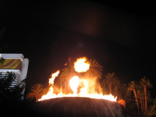 Eruption... - The volcano is beginning to erupt in front of the The Mirage Casino. There are shows every night, about every thirty minutes. This photo was taken December of 2006.