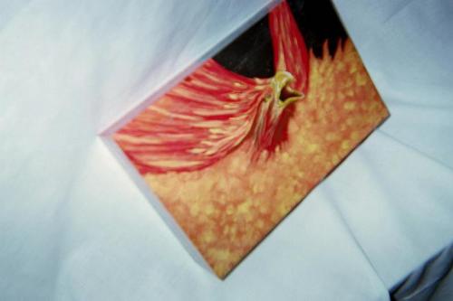 more art - this one is called 'risen'  done in acrylic paints on a wooden box
