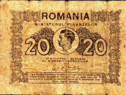 Old Romanian money 8 - Old Romanian money: 20 Lei from 1945 (in center is Her Magesty The King Mihai )