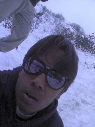 on a trip!!!!!!!!! - trying to give a good pose in snow!!!!!
